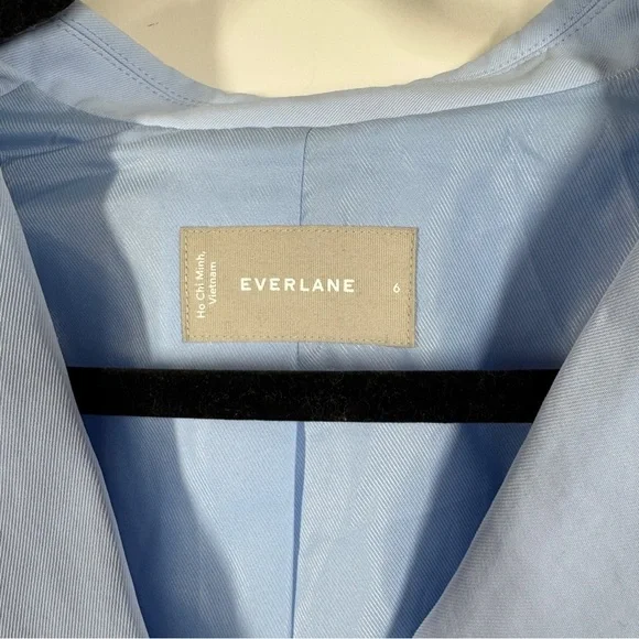 Everlane Light Blue Double Breasted Career Relaxed Fit Blazer Size 6 - Picture 7 of 16